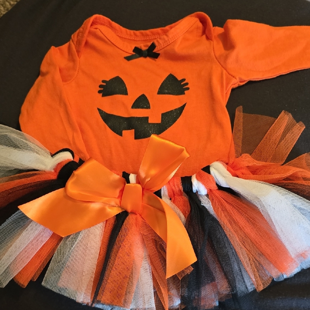 Baby Essentials Orange Pumpkin Tutu Costume